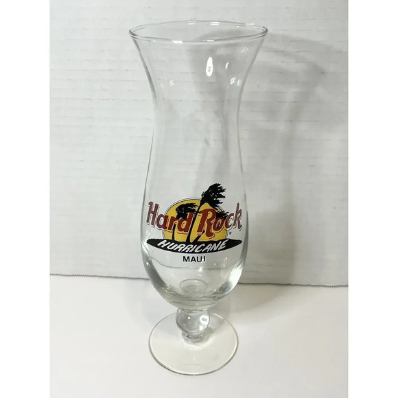 HARD ROCK CAFE Vegas & Maui‎ Tall Hurricane Glass Milkshake Cocktail Lager Beer - Picture 9 of 10